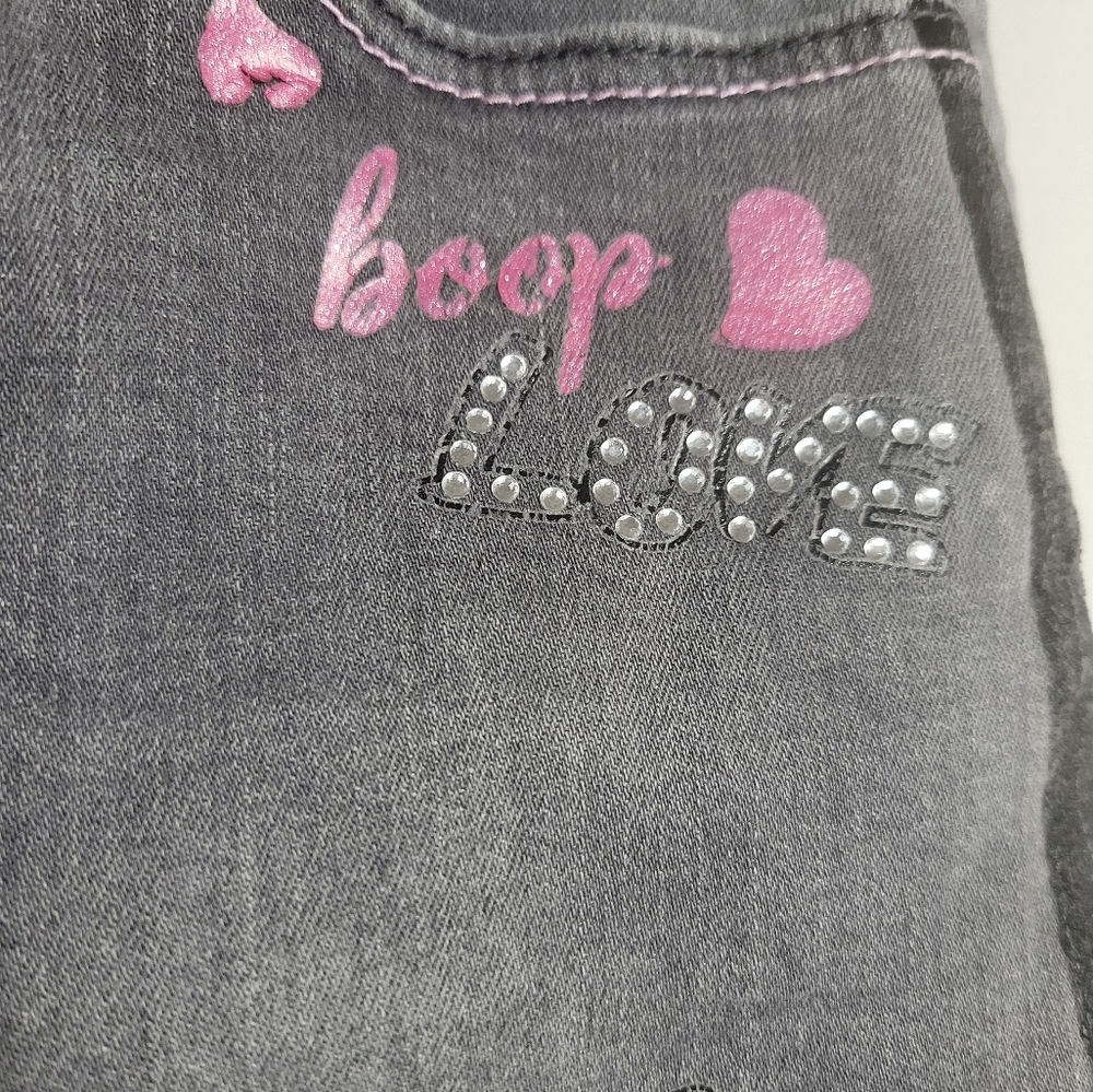 Betty Boop gray jean skirt girls 5/6 #1707 - Picture 2 of 5